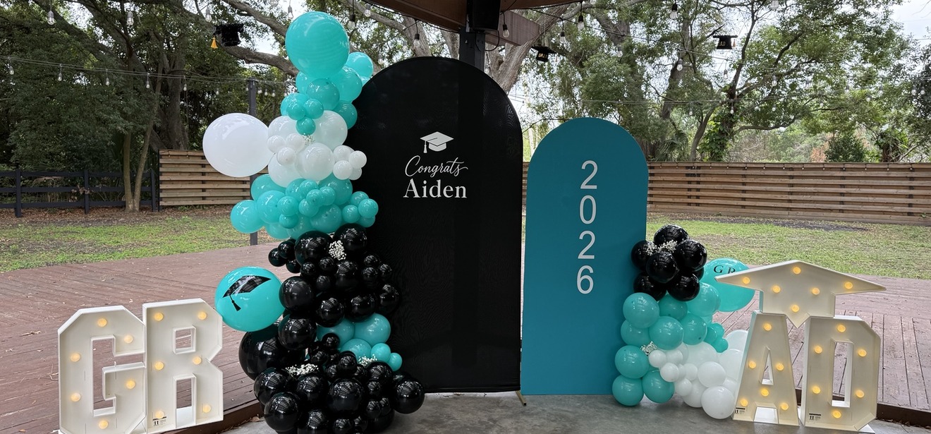 Custom graduation installation created by Star Vibe Events