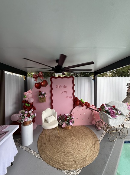 Pink themed celebration with custom props